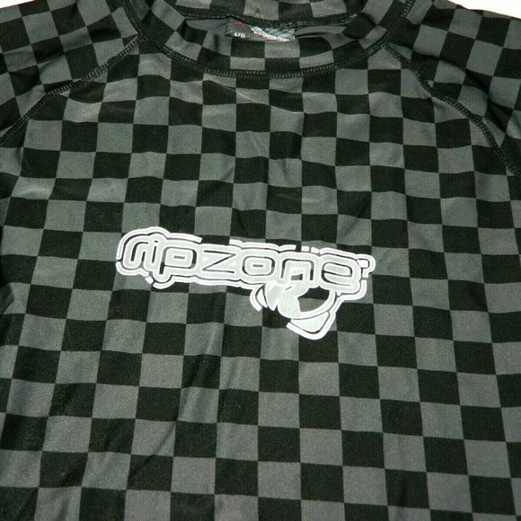 Ripzone Boys Large Rash Guard SS Shirt Checkered - Picture 3 of 7